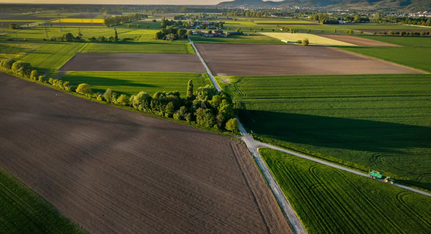 Campos agrícolas vistos do ar
