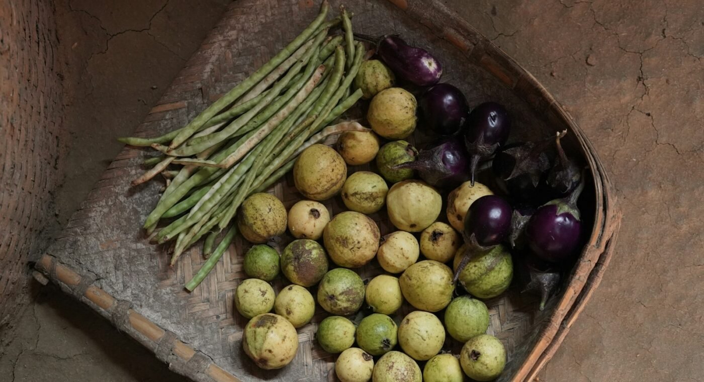 Cesto com legumes frescos e variados